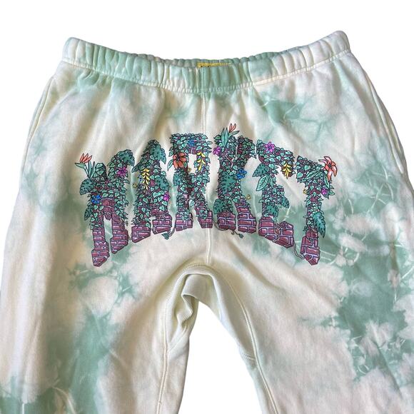 MARKET Arc Hawaiian Garden Tie Dye Green Sweatpants Size Large - Picture 2 of 8